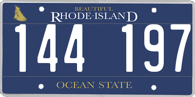 RI license plate 144197