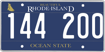 RI license plate 144200