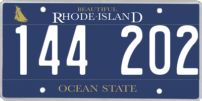 RI license plate 144202