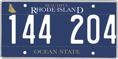RI license plate 144204