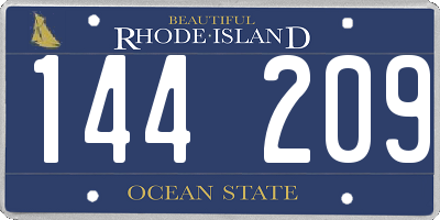 RI license plate 144209