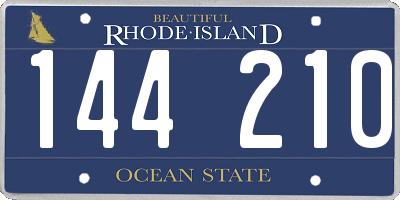 RI license plate 144210