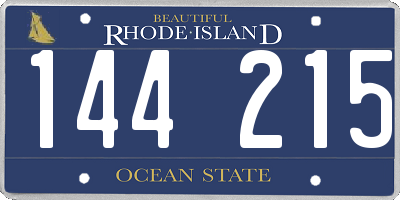 RI license plate 144215