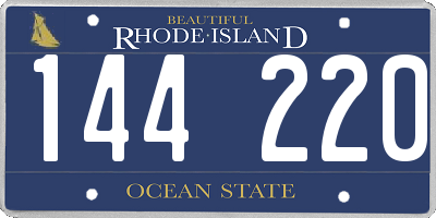 RI license plate 144220