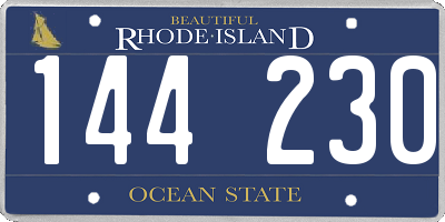 RI license plate 144230