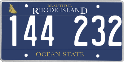 RI license plate 144232