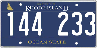 RI license plate 144233