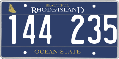 RI license plate 144235