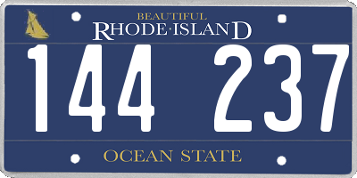 RI license plate 144237