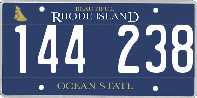 RI license plate 144238