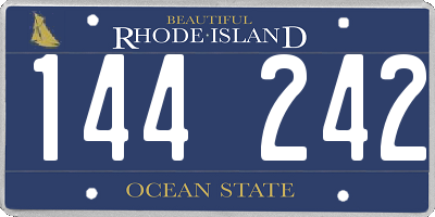 RI license plate 144242