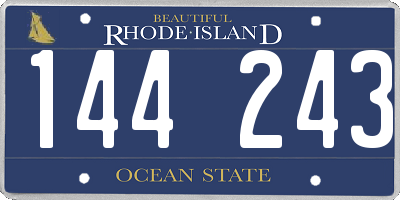 RI license plate 144243