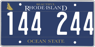 RI license plate 144244
