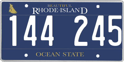 RI license plate 144245