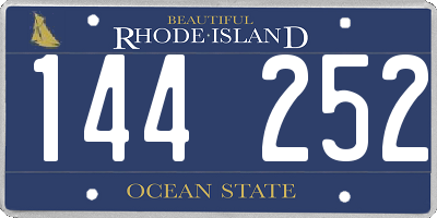 RI license plate 144252