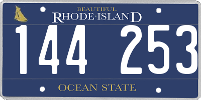 RI license plate 144253