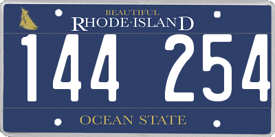 RI license plate 144254