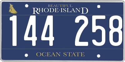 RI license plate 144258