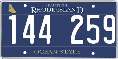 RI license plate 144259