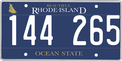 RI license plate 144265