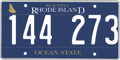 RI license plate 144273