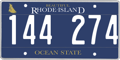 RI license plate 144274