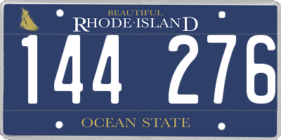 RI license plate 144276