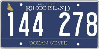 RI license plate 144278