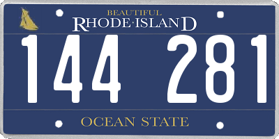 RI license plate 144281