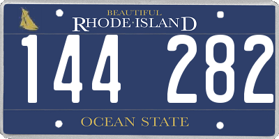 RI license plate 144282