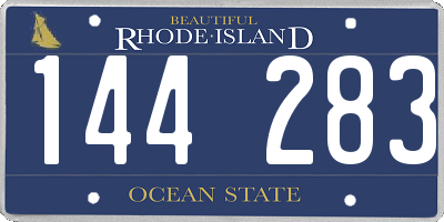 RI license plate 144283