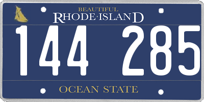 RI license plate 144285
