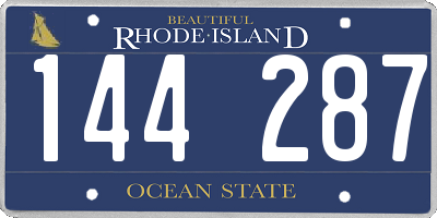 RI license plate 144287