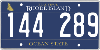 RI license plate 144289