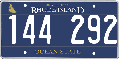 RI license plate 144292