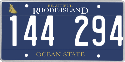 RI license plate 144294