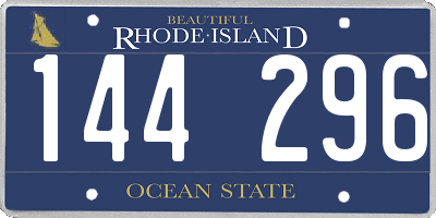 RI license plate 144296