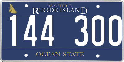 RI license plate 144300