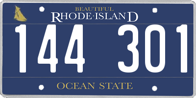 RI license plate 144301