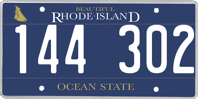 RI license plate 144302