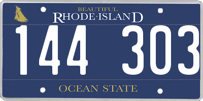 RI license plate 144303