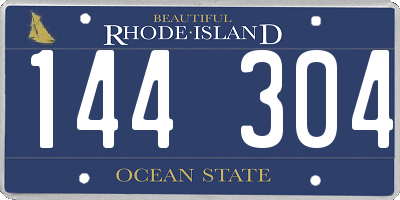 RI license plate 144304