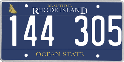 RI license plate 144305