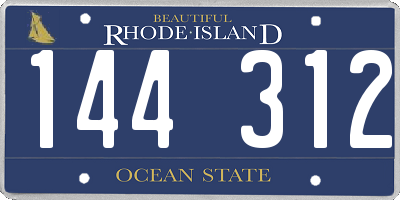 RI license plate 144312