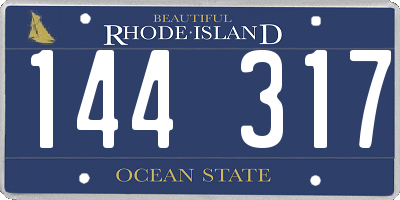 RI license plate 144317