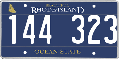 RI license plate 144323