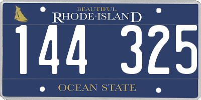 RI license plate 144325