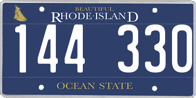 RI license plate 144330