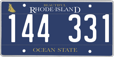 RI license plate 144331