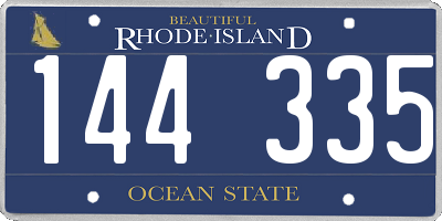 RI license plate 144335